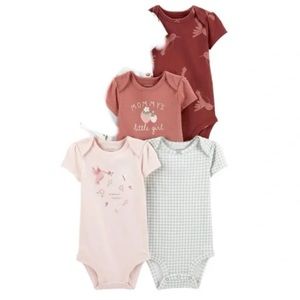 4 pc baby girl bodysuit set 12 months